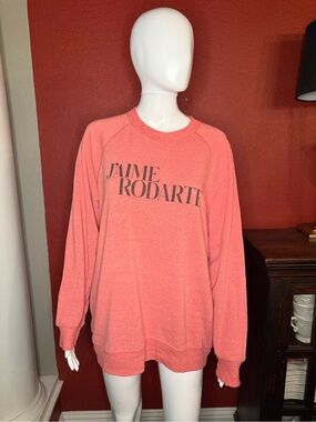 Rodarte Coral Pink "J'aime Rodarte" "Je Deteste" Sweatshirt L